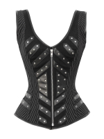 Gothic-Corsage Unterbrust Brokat "Alvia" Vorn Gothic-Corsage Unterbrust Brokat "Alvia" Vorn